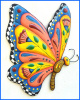 Decorative Butterfly Wall Hanging - Hand Painted Metal Butterfly Tropical Decor -Garden Art. 24"